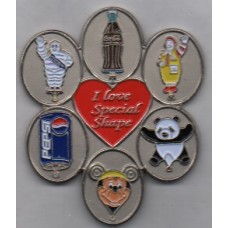 I Love Special Shape Silver Large Pin
